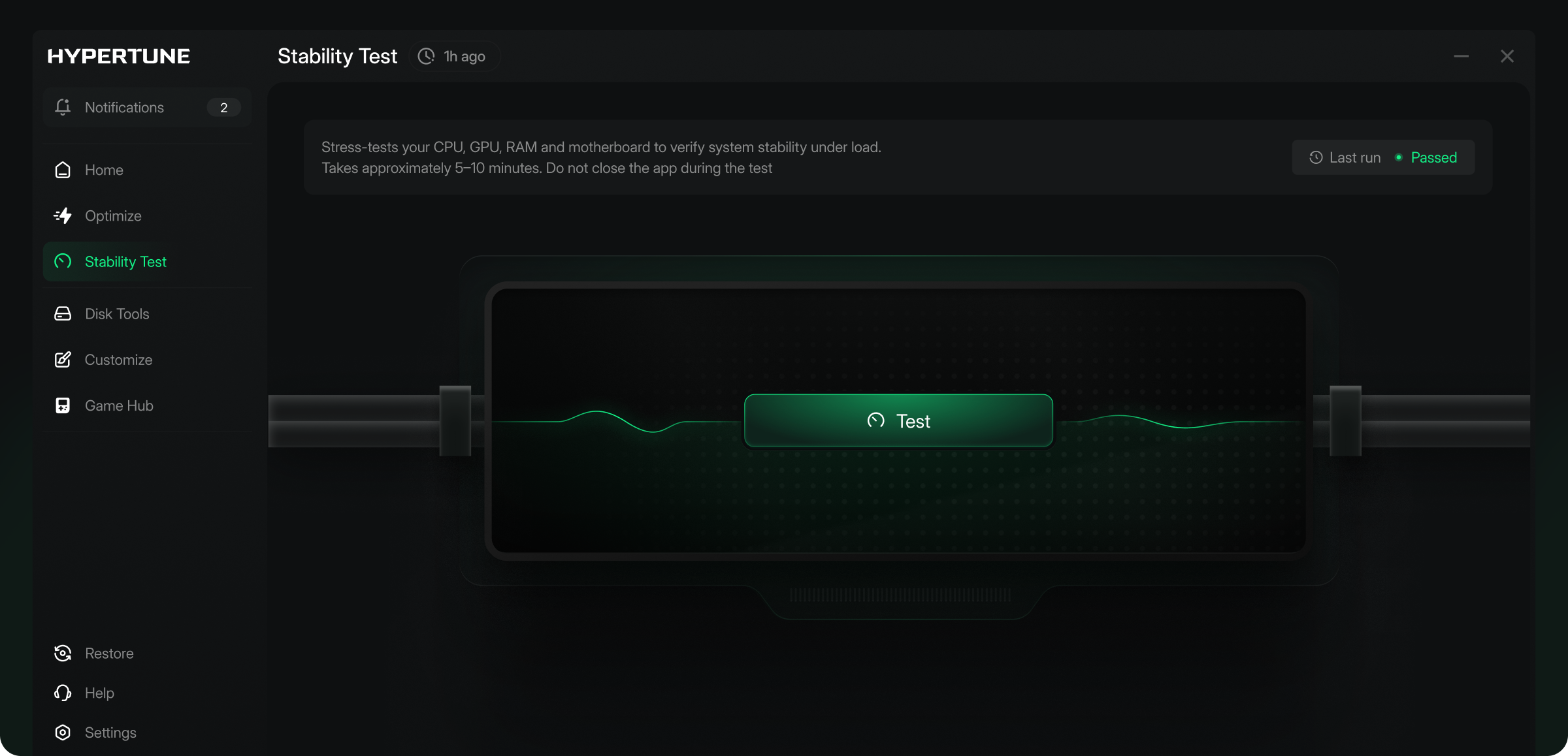 BananaBooster stability testing screen